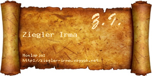 Ziegler Irma névjegykártya